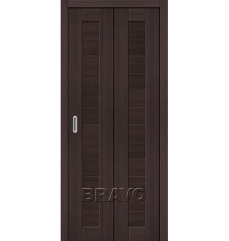 Межкомнатная складная дверь с эко шпоном Порта-21 Wenge Veralinga