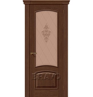 Межкомнатная шпонированная дверь Амальфи ПО Виски стекло