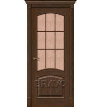 Межкомнатная шпонированная дверь Вуд Классик-33 Golden Oak стекло