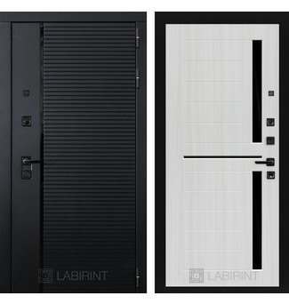 Labirint Piano 02 - черная вставка / Сандал белый, стекло черное