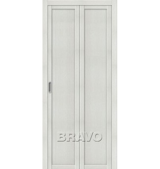 Межкомнатная складная дверь с Эко шпоном Твигги M1 Bianco Veralinga