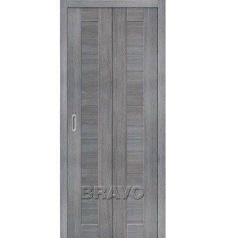 Межкомнатная складная дверь с эко шпоном Порта-21 Grey Veralinga