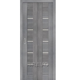 Межкомнатная складная дверь с эко шпоном Порта-22 Grey Veralinga