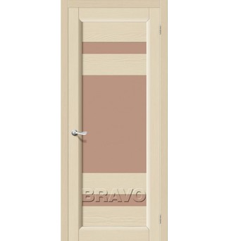 Двери Браво Леон Ваниль со стеклом Сатинато бронза